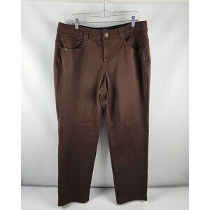 Democracy Jeans Womens 18W Brown AB Solution Straight Leg Colored Denim (36x30)